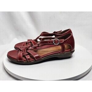 Dansko Red Leather Strappy Mary Jane Heel Sandals Womens Size US 5.5-6 EU 36